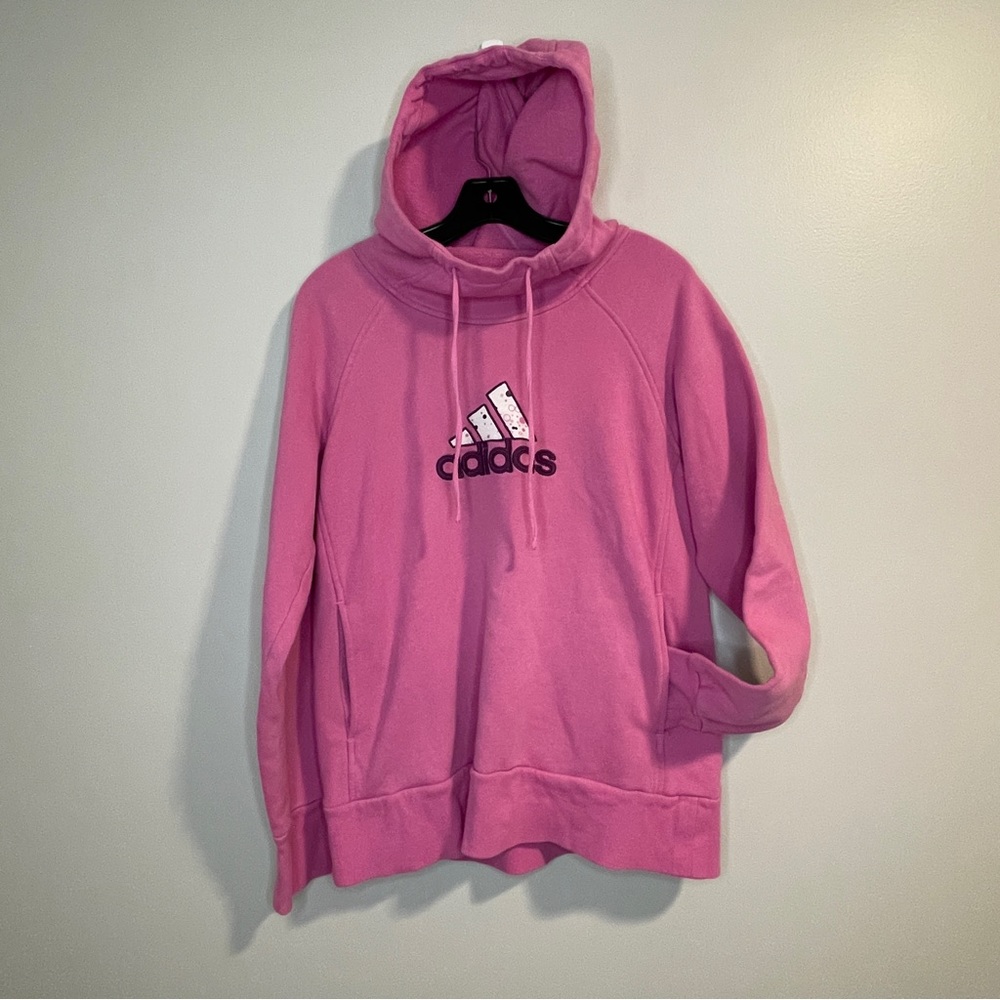 Adidas Women’s Pink Hooded Sweatshirt L